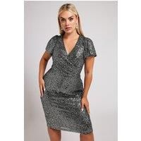 Yours Curve Women's Plus Size Sequin Embellished Wrap Dress