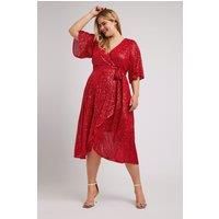 Yours Curve Women's Plus Size Sequin Wrap Dress