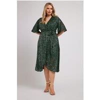 Yours Curve Women's Plus Size Sequin Wrap Dress