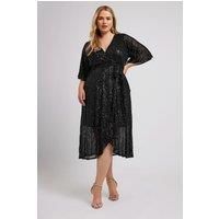 Yours Curve Women's Plus Size Sequin Wrap Dress