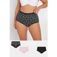 Yours Curve Women's Plus Size 5 Pack Bow Print Full Briefs