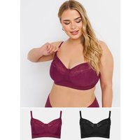 Yours Curve Women's Plus Size 2 Pack Non-Padded Non-Wired Bras