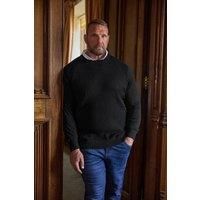 Badrhino Cable Knit Mock Shirt Knitted Jumper - Black