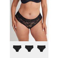 Yours Curve Women's Plus Size 3 PACK Lace Brazilian Briefs
