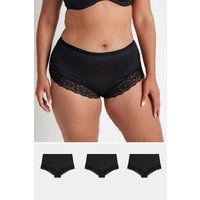 Yours Curve Women's Plus Size 3 PACK Lace Trim Briefs