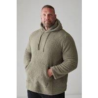 BadRhino Big & Tall Natural Borg Lounge Hoodie - Men/'s - Plus Size Curve Brown