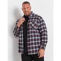 BadRhino Big & Tall Check Print Long Sleeve Flannel Shirt - Men/'s - Plus Size Curve Red
