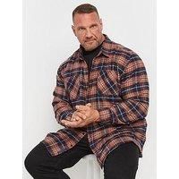 Big & Tall Men's Check Print Long Sleeve Flannel Shirt