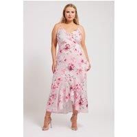 Yours London Curve Women's Plus Size Floral Print Ruffle Wrap Dress