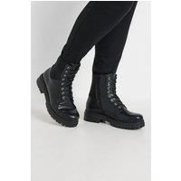 Yours Curve Women's Lace Up Chunky Boots In Wide E Fit & Extra Wide EEE Fit