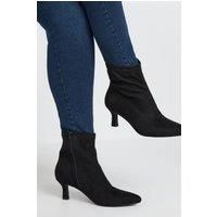 Faux Suede Point Heeled Ankle Boots In Extra Wide Fit