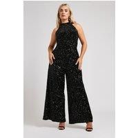 Yours Curve Women's Plus Size Sequin Velvet Jumpsuit