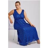 Yours Curve Women's Plus Size Sequin V-Neck Maxi Dress