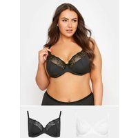 YOURS 2 PACK  & White Non Padded Underwired Bra