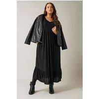 Evans Curve Women's Plus Size Crinkle Broderie Maxi Dress