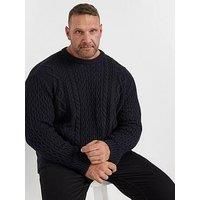 Big & Tall Men's Cable Knit Crew Neck Jumper