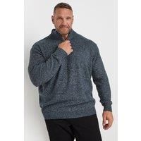 Big & Tall Men's Quarter Zip Knitted Jumper