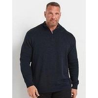 Big & Tall Men's Milano Quarter Zip Knit Jumper