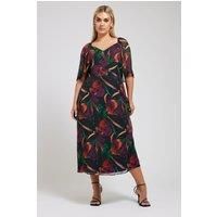 Yours Curve Women's Plus Size Butterfly Print Maxi Dress