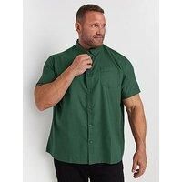 BadRhino Big & Tall Dark Short Sleeve Oxford Shirt - Men/'s - Plus Size Curve Green