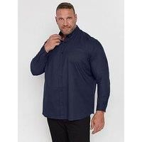 BadRhino Big & Tall Blue Long Sleeve Oxford Shirt - Men/'s - Plus Size Curve