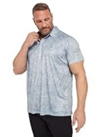 BadRhino Golf Big & Tall Marble Print Polo Shirt - Men/'s - Plus Size Curve Grey