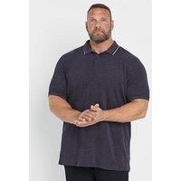Big & Tall Men's Textured Tipped Polo Shirt