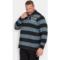 Big & Tall Men's 'Detroit' Print Stripe Rugby Polo Shirt