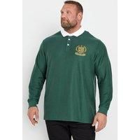 Big & Tall Men's Long Sleeve Embroidered Rugby Polo Shirt