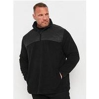 Big & Tall Men's Quarter Zip Quilted Fleece Jacket
