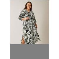 Yours Curve Women's Plus Size Abstract Print Midi Dress