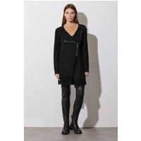 Eyelet Detail Zip Cardigan