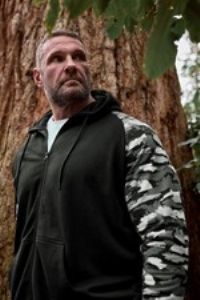 Big & Tall Mens Camo Print Zip Through Hoodie