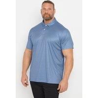 BadRhino Golf Big & Tall Geometric Print Polo Shirt - Men/'s - Plus Size Curve Blue