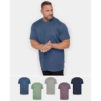 BadRhino Big & Tall/Green/Purple/Grey/Navy 5 Pack Extra Long T-Shirts - Men/'s - Plus Size Curve