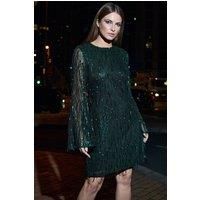 Star by Julien Macdonald Women's Sequin Tassel Dress in Dark Green | Size: 14