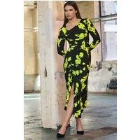 Star by Julien Macdonald Women's Abstract Asymmetric Ruched Dress in Black | Size: 10