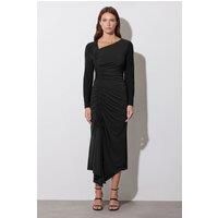 Star by Julien Macdonald Women's Asymmetric Ruched Dress in Black | Size: 18