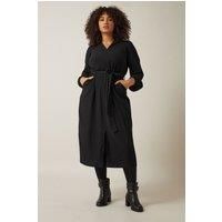 EVANS Curve Women's Plus Size Crepe Shirt Dress