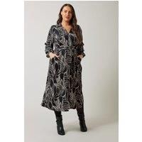 EVANS Curve Women's Plus Size Linear Print Shirt Dress