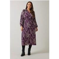 EVANS Curve Women's Plus Size Linear Print Shirt Dress