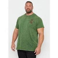 Big & Tall Men's Acid Wash Tiger Print T-Shirt