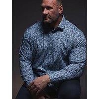 BadRhino Tailoring Big & Tall Paisley Print Formal Shirt - Men/'s - Plus Size Curve Blue