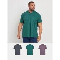 BadRhino Big & Tall 3 Pack Men's Polo Shirts