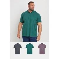 BadRhino Big & Tall 3 Pack Men's Polo Shirts