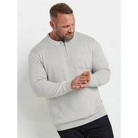 Badrhino Milano Half Zip Pocket Knitted Jumper - Grey