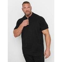 Big & Tall Men's Knitted Short Sleeve Zip Polo Shirt