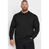 Big & Tall Men's Knitted Long Sleeve Polo Shirt