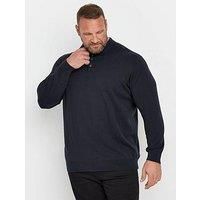 Big & Tall Men's Knitted Long Sleeve Polo Shirt