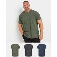 BadRhino Big & Tall 3 Pack & Navy Acid Wash T-Shirts - Men/'s - Plus Size Curve